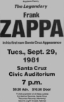29/09/1981Civic Auditorium, Santa Cruz, CA